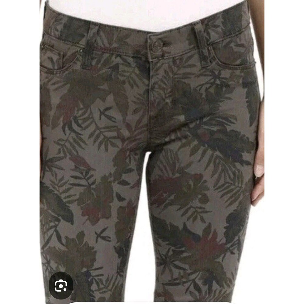 Hudson Jeans Krista Bramble Dark Leaves Super Skinny Low Camo Purple Pants Sz 27